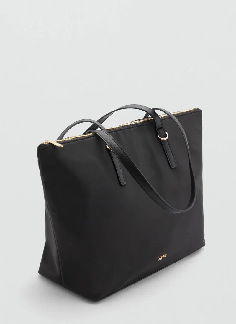 MANGO Nylon shopper bag